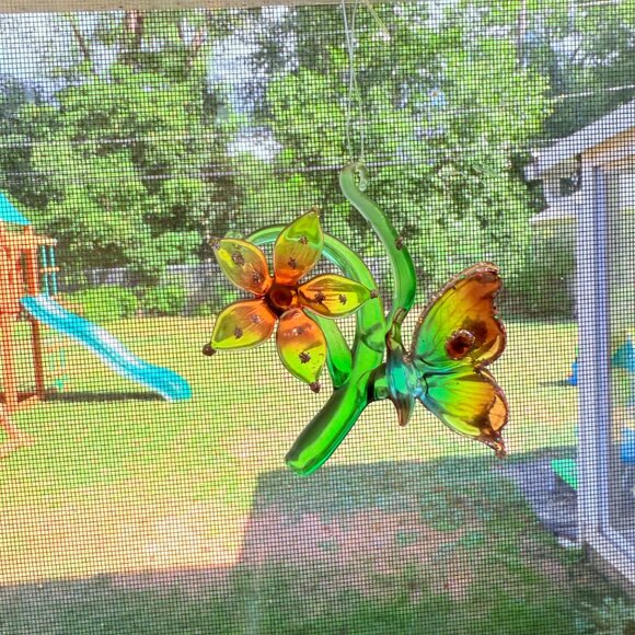 VTG Ashton Drake Butterfly Rainbow Glass Ornament Gift Meadow Magic Whimsical Ar - Picture 13 of 13